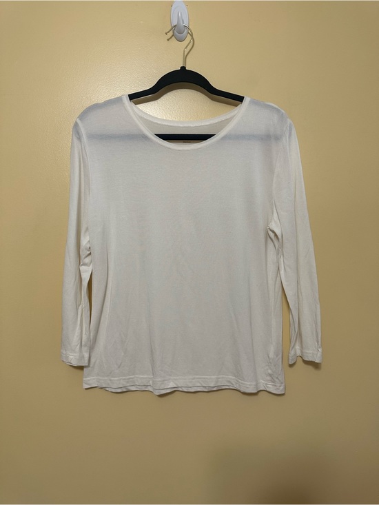 Soft Surroundings Tops - Soft Surrounding Silk Essential 3/4 Sleeve Tee Scoop Neck Women M White